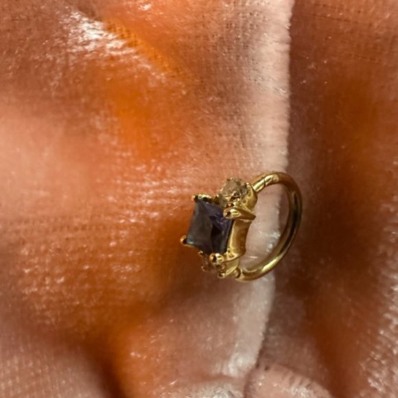 Maria Tash Blue Sapphire Diamond Princess Nonrotating Clicker Earring SOLD OUT - Picture 5 of 5